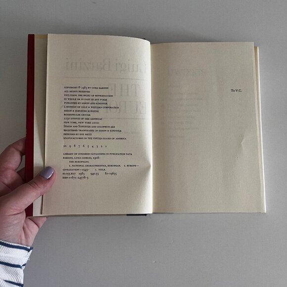 1983 The Europeans Luigi Barzini Hardcover Book European Culture History Foreign - Picture 2 of 5